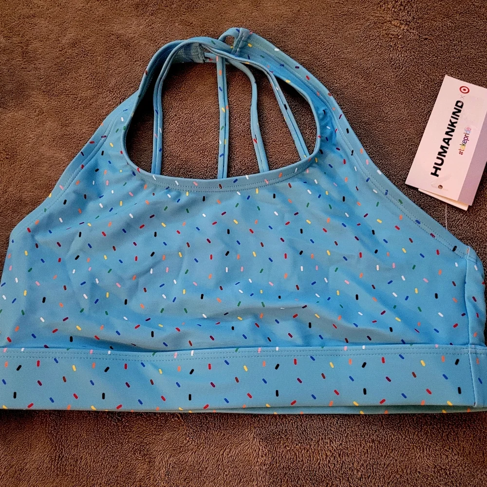 Pride Adult Humankind Swim Top - Blue Sprinkles